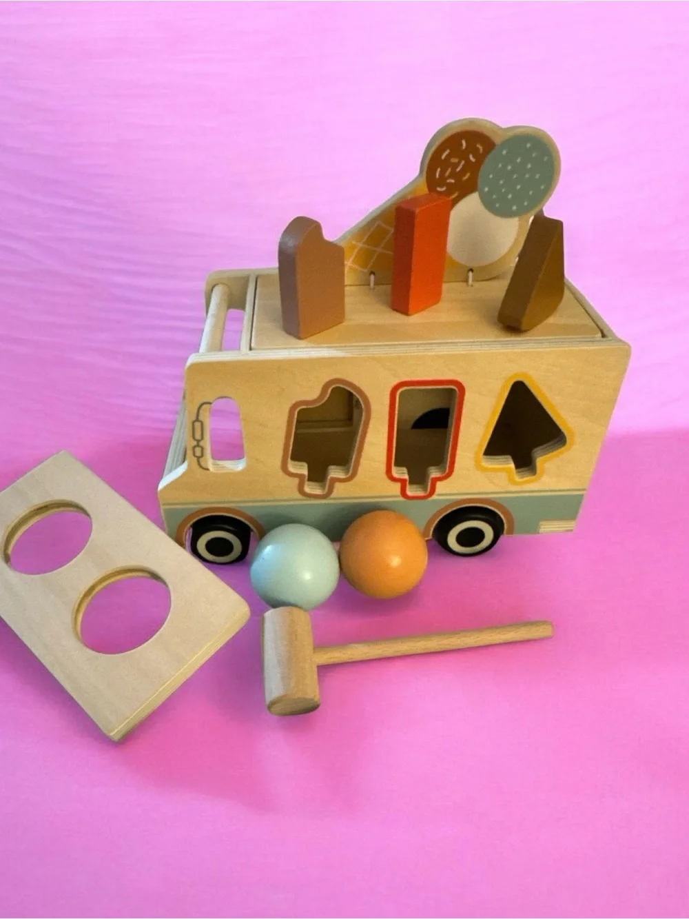 Wooden Ice Cream Truck Shape Sorter Toy
